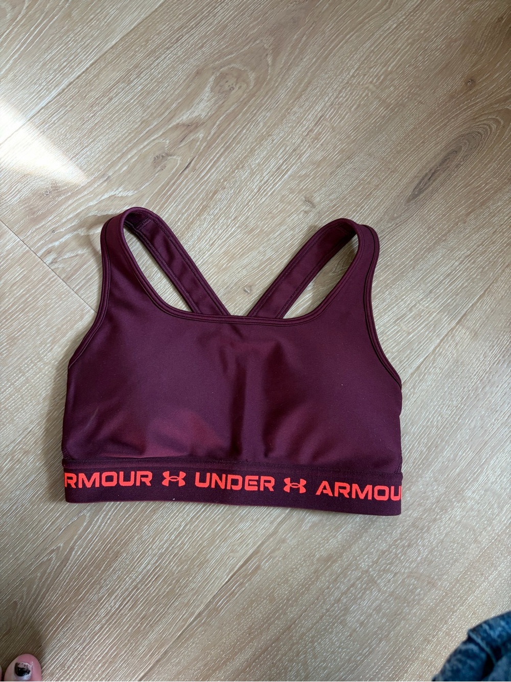 Under Armour Crossback Mid Sports Bra Purple Medium